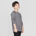 Boys' Long Sleeve Curved Hem T-shirt - Art Class Gray