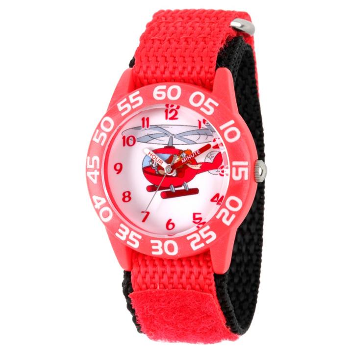 Boys' Disney Launchpad Mcquack Clear Plastic Time Teacher Watch - Red, Purple