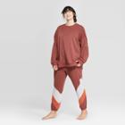 Women's Cozy Plus Sized Lounge Crew Sweatshirt - Colsie Burgundy 1x, Women's,