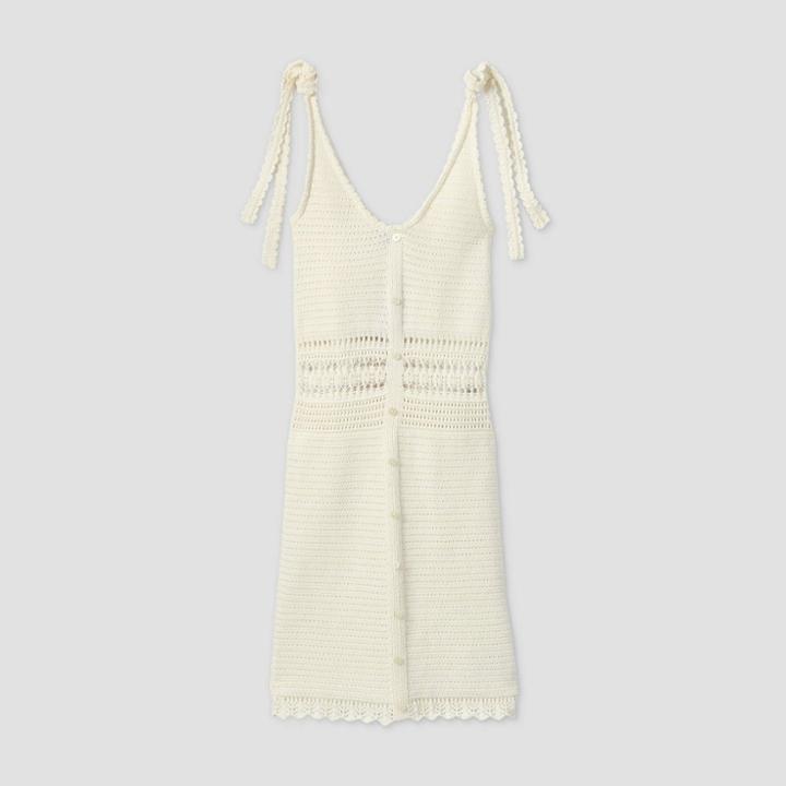 Women's Sleeveless Open Knit Sweater Dress - Wild Fable White