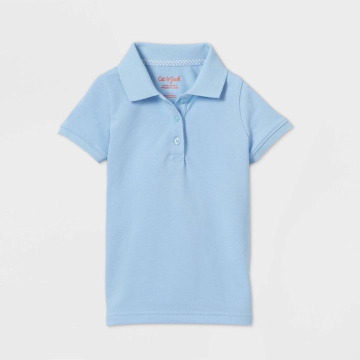 Toddler Girls' Short Sleeve Stretch Pique Uniform Polo Shirt - Cat & Jack