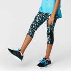 Girls' Ruched Performance Capri Leggings - C9 Champion Turquoise Print