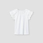 Girls' Eyelet Short Sleeve T-shirt - Cat & Jack White