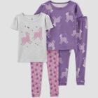 Carter's Just One You Toddler Girls' 4pc Liamas And Stars Pajama Set - Purple