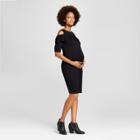 Maternity Elbow Sleeve Ruffled Cold Shoulder Dress - Macherie - Black Xl, Infant Girl's