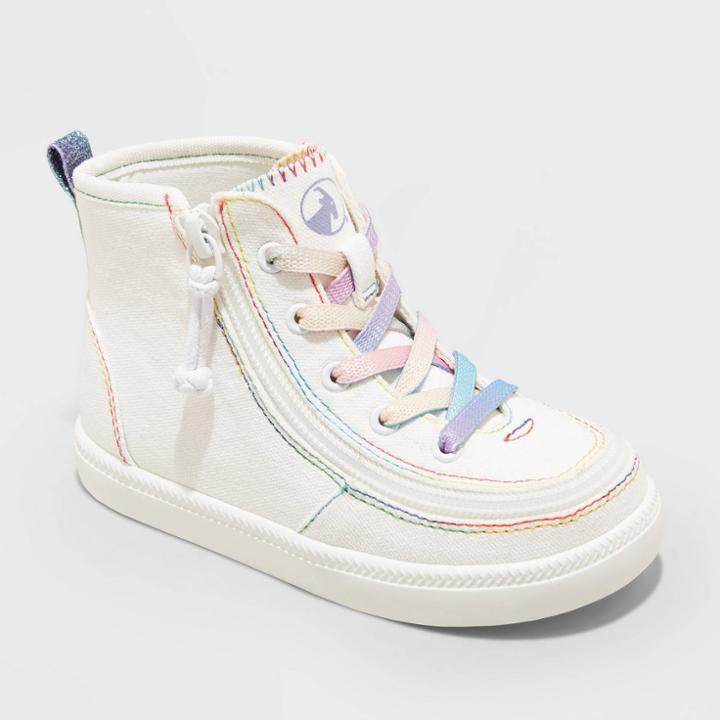 Toddler Billy Footwear Zipper High Top Apparel Sneakers - White