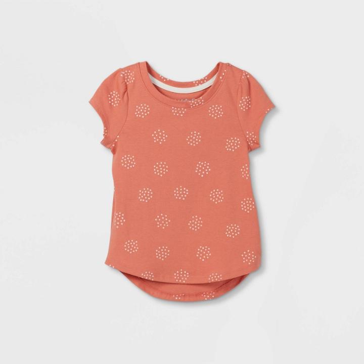 Toddler Girls' Dot Short Sleeve T-shirt - Cat & Jack Orange