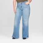 Women's Plus Size Wide Leg Side Slit Jeans - Universal Thread Medium Wash