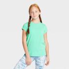 Petitegirls' Short Sleeve Performance T-shirt - All In Motion Mint Xs, Girl's, Green