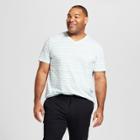 Men's Big & Tall Striped Standard Fit Short Sleeve V-neck T-shirt - Goodfellow & Co High Tide