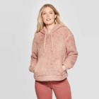 Women's Long Sleeve Crewneck Sherpa Sweatshirt Hoodie - Universal Thread Pink