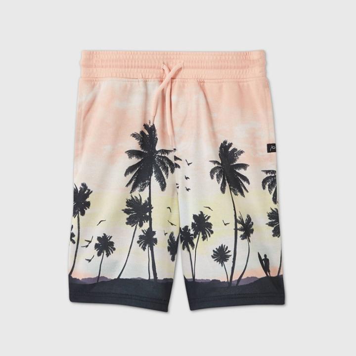Boys' Palm Tree Graphic Knit Shorts - Art Class Orange