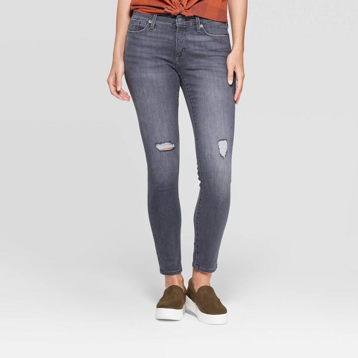 Petitewomen's Mid-rise Skinny Jeans - Universal Thread Gray 0