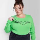 Women's Plus Size Long Sleeve T-shirt - Wild Fable Green