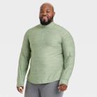 Men's Big & Tall Cozy 1/4 Zip Pullover - All In Motion Light Green