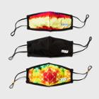 Neff Adult 3pk Tie-dye Face Mask, Black/red/yellow