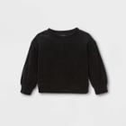 Toddler Girls' Velour Pullover Sweatshirt - Cat & Jack Black