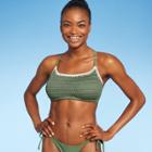 Juniors' Crochet Bralette Bikini Top - Xhilaration Sage Green D/dd Cup