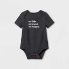 Baby 'so Little' Short Sleeve Bodysuit - Cat & Jack Charcoal Gray Newborn
