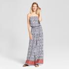 Women's Boarder Print Cropped Jumpsuit - Chiasso - Navy