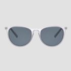 No Brand Women's Polarized Round Plastic Metal Combo Sunglasses - Silver, Women's, Size: Small, Grey/silver