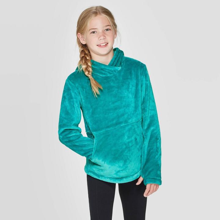 Girls' Luxe Fleece Hoodie - C9 Champion Turquoise Blue