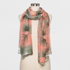 Women's Palm Print Oblong Scarf - A New Day Pink