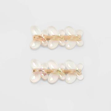 Translucent Iridescent Butterfly Hair Barrettes Set 2pc - Wild Fable