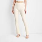Women's High-rise Ribbed Sweater Pants - Future Collective With Gabriella Karefa-johnson Cream Xxs, Ivory