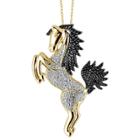 Target Women's Sterling Silver Accent Round-cut White Diamond Pave Set Horse Pendant - Yellow