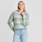 Women's Crewneck Spacedye Pullover Sweater - Universal Thread Green