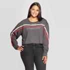 Women's Friends Unagi Plus Size Cropped Long Sleeve T-shirt (juniors') - Dark Gray 3x, Adult Unisex,