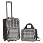 Rockland Rio 2pc Softside Carry On Luggage Set - Black Cross