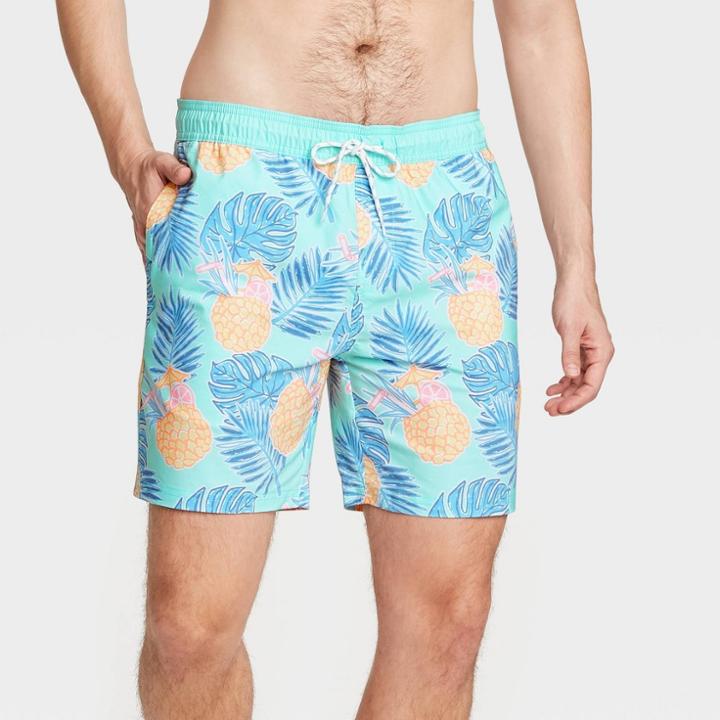 Men's 7 Pineapple Swim Trunks - Goodfellow & Co Aqua