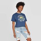 Women's Short Sleeve Sunshine In My Mind Cropped Graphic T-shirt - Modern Lux (juniors') - Blue