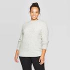 Women's Plus Size Long Sleeve Crewneck Pullover Sweater - Ava & Viv Heather Gray X, Women's