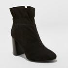 Women's Nicolina Microsuede Scrunch Fashion Bootie - A New Day Black