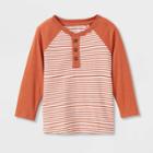 Toddler Boys' Long Sleeve Striped T-shirt - Cat & Jack Orange