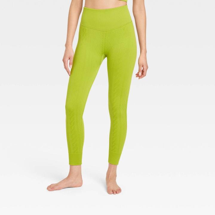 Women's Seamless Cable Knit 7/8 Leggings - Joylab Green