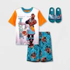 Boys' Space Jam Tune Squad 2pc Pajama Set With Slides - Blue/orange