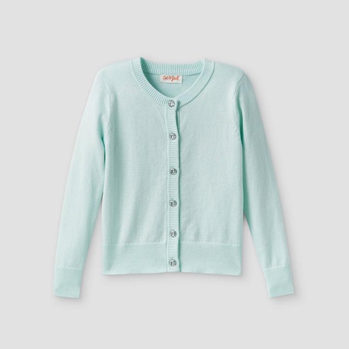 Toddler Girls' Solid Knit Cardigan - Cat & Jack Mint
