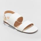 Women's Sabrina Two Band Buckle Slide Sandals - A New Day White