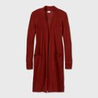 Women's Linen Blend Duster Cardigan - A New Day Red