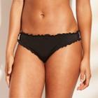 Women's Sun Rays Ruffle Extra Cheeky Bikini Bottom - Shade & Shore Black