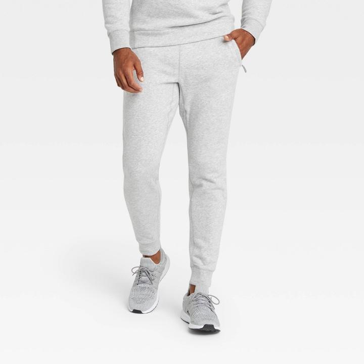 Men's Cotton Fleece Jogger Pants - All In Motion Heather Gray