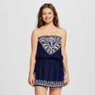 Women's Bandeau Crochet Dress - Blue - L - Mango Reef, White