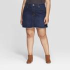 Women's Plus Size Denim Mini Skirt - Universal Thread Dark Blue
