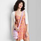 Women's Sleeveless Tie-front Fit & Flare Woven Dress - Wild Fable Peach Orange Floral