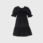 Women's Balloon Short Sleeve Dress - Who What Wear Black