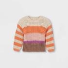 Toddler Girls' Striped Pullover Sweater - Cat & Jack Orange